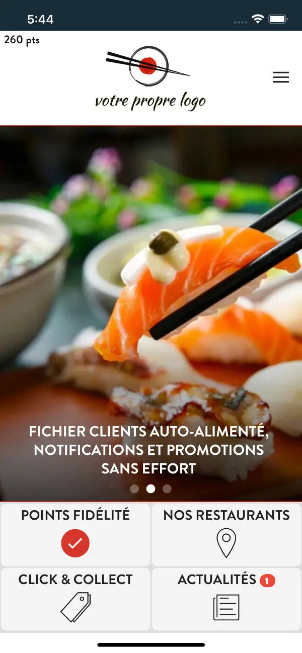 Carte de fidélité dématérialisée pour restaurant asiatique